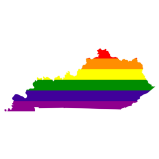 Illustration Of Kentucky Map Lgbt Flag Sticker