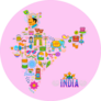 Illustration Of Kitsch Art Forming Map Of India Sticker