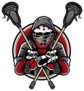 Illustration Of Lacrosse Player Wearing Helmets And Hoods Sticker