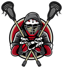Illustration Of Lacrosse Player Wearing Helmets And Hoods Sticker
