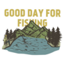 Illustration Of Lake, Good Day For Fishing Sticker