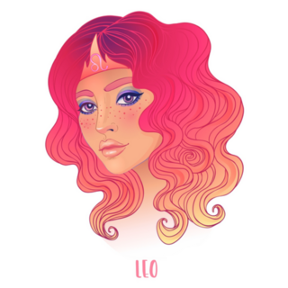 Illustration Of Leo Girl Hair On Fire Sticker 