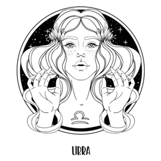 Illustration Of Libra Astrological Woman Sticker