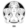Illustration Of Libra Astrological Woman Sticker