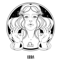Illustration Of Libra Astrological Woman Sticker