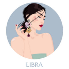 Illustration Of Libra Beautiful Asian Girl Sticker