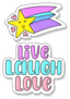 Illustration Of Live Laugh Love Shooting Star Sticker