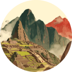 Illustration Of Machu Picchu Peru Sticker