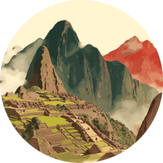 Illustration Of Machu Picchu Peru Sticker