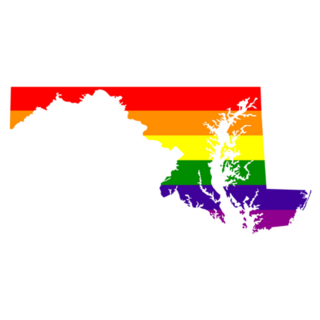 Illustration Of Maryland Map With Lgbt Flag Sticker