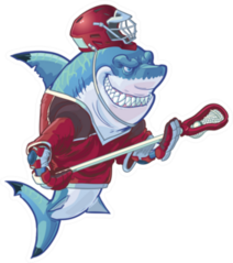 Illustration Of Mean Shark Mascot Lacrosse Sticker