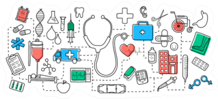 Illustration Of Medical Concept Objects Sticker