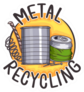Illustration Of Metal Recycling Icon With Tin Cans Sticker