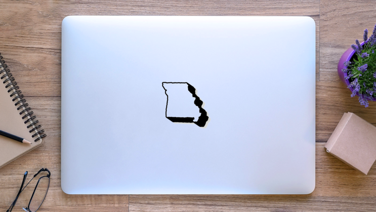 Illustration Of Missouri Map Sticker on a Laptop (New) example