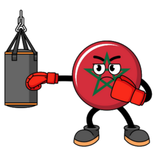 Illustration Of Morocco Flag Boxer Sticker