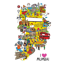 Illustration Of Mumbai Culture, I Heart Mumbai India Sticker