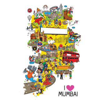 Illustration Of Mumbai Culture, I Heart Mumbai India Sticker
