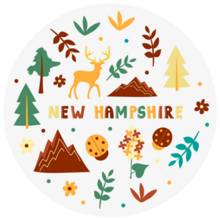 Illustration Of New Hampshire State Symbols Sticker
