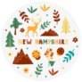 Illustration Of New Hampshire State Symbols Sticker