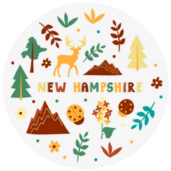 Illustration Of New Hampshire State Symbols Sticker
