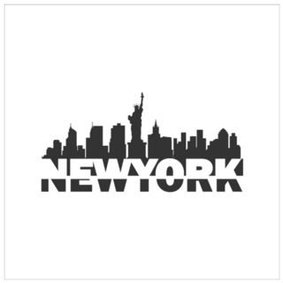 Illustration Of New York City Cut Out Lettering Sticker