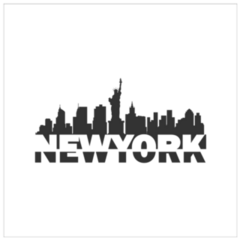 Illustration Of New York City Cut Out Lettering Sticker