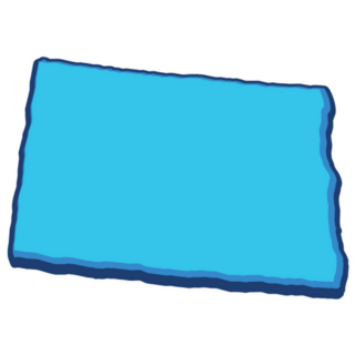 Illustration Of North Dakota Map Blue Sticker
