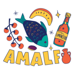 Illustration Of Objects Related To Amalfi Coast Sticker