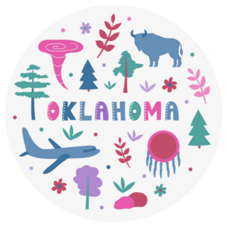 Illustration Of Oklahoma State Symbols Sticker