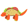 Illustration Of Orange Dinosaur In Taco Sticker