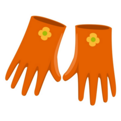 Illustration Of Orange Gardening Gloves Sticker