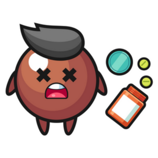 Illustration Of Overdose Character Sticker