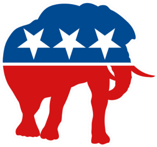 Illustration Of Painted Elephant, The Republican Party Sticker