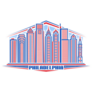 Illustration Of Philadelphia Pennsylvania Cityscape Urban Sticker