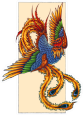 Illustration Of Phoenix Firebird Flame Sticker