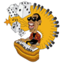 Illustration Of Piano Player & Dice Sticker