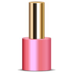 Illustration Of Pink Nail Polish With Gold Cap Sticker
