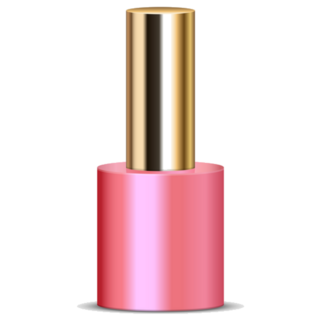 Illustration Of Pink Nail Polish With Gold Cap Sticker
