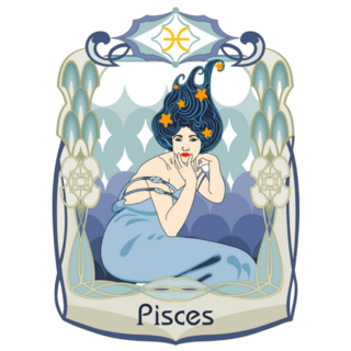 Illustration Of Pisces Horoscope Sign Emblem Sticker