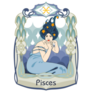 Illustration Of Pisces Horoscope Sign Emblem Sticker