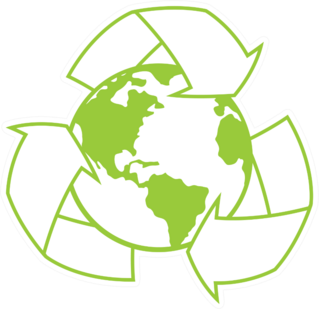 Illustration Of Planet Earth Surrounded By A Recycle Symbol Sticker