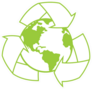 Illustration Of Planet Earth Surrounded By A Recycle Symbol Sticker