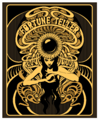 Illustration Of Pretty Woman With Crystal Ball Artwork Sticker