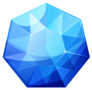 Illustration Of Realistic Shiny Blue Jewel Sticker