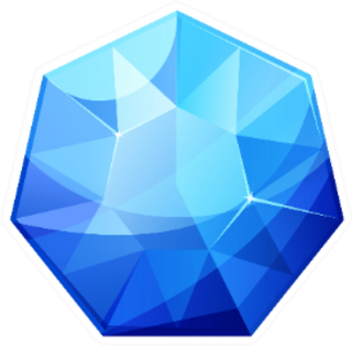 Illustration Of Realistic Shiny Blue Jewel Sticker