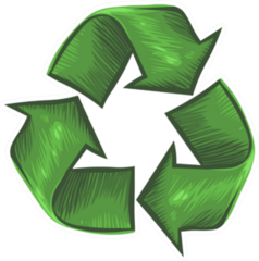 Illustration Of Recycle Symbol Drawn Sticker