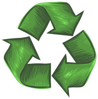 Illustration Of Recycle Symbol Drawn Sticker