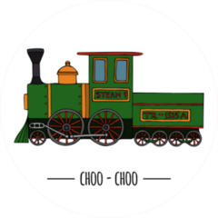 Illustration Of Retro Train Engine Sticker