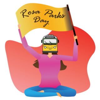 Illustration Of Rosa Parks Day Flag Ohio Sticker