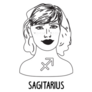 Illustration Of Sagittarius Astrological Girl Sticker